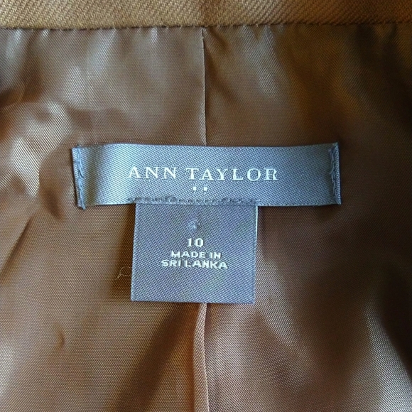 Ann Taylor Wool Blend Camel Brown 2 Button Blazer Career Professional - Picture 5 of 9